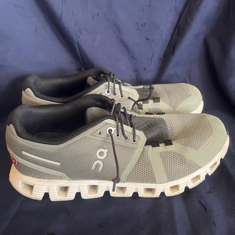 On Running Men's Olive and Cream Athletic Shoes